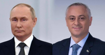 Президент Российской Федерации Владимир Путин поздравил Президента Республики Абхазия Бадру Гунба с Новым годом и Рождеством