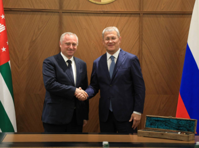 President of Abkhazia Badra Gunba met with the Head of the Republic of Bashkortostan Radiy Khabirov, who arrived on a working visit.